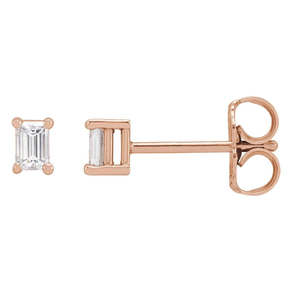 .08 CTW Natural Diamond Stud Earrings in 14k rose gold