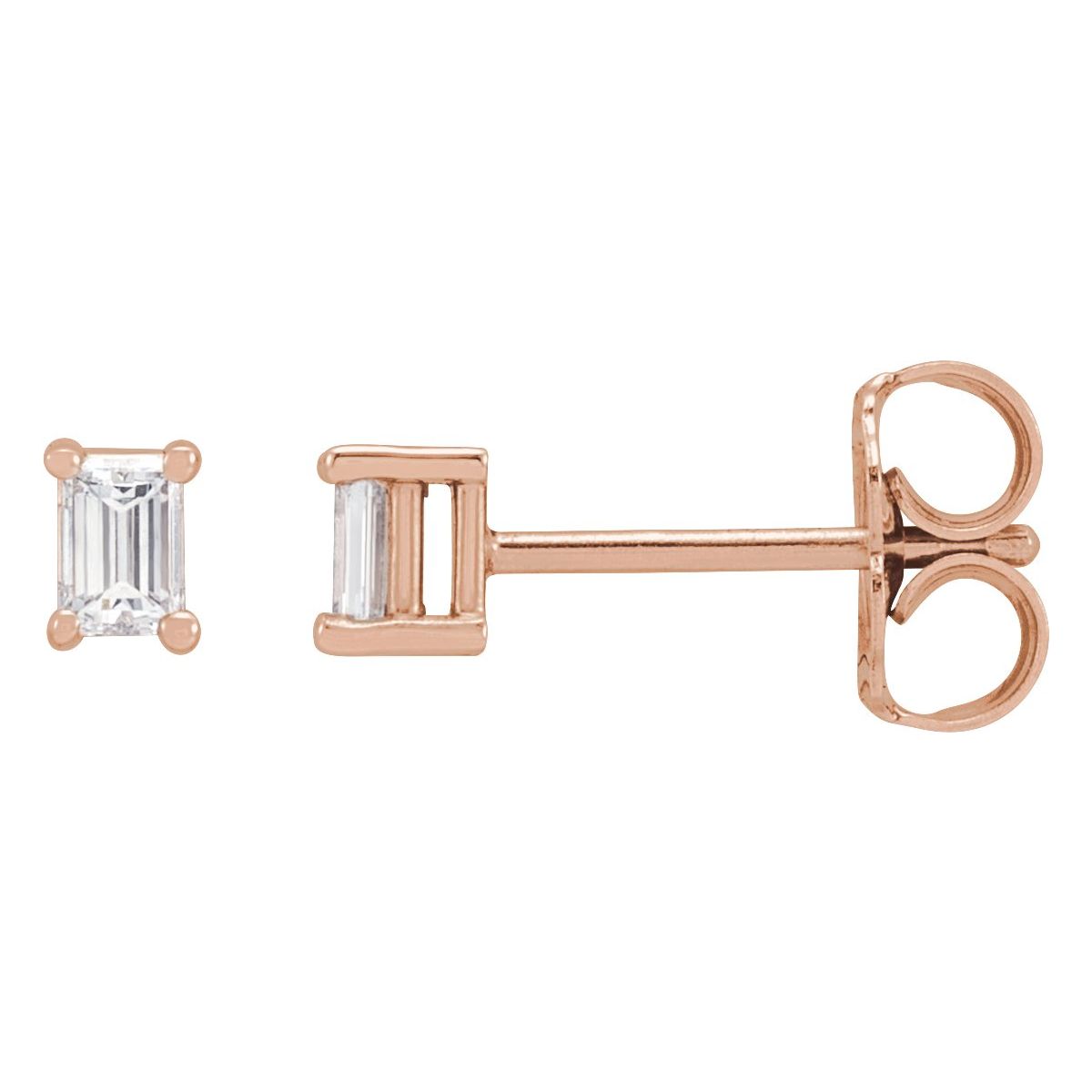 .08 CTW Natural Diamond Stud Earrings in 14k rose gold