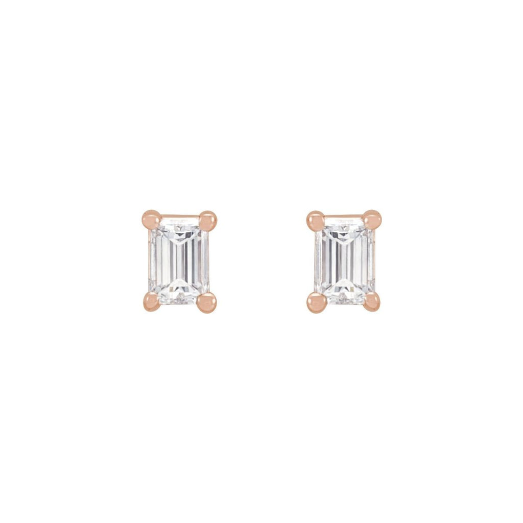 .08 CTW Natural Diamond Stud Earrings in 14k rose gold