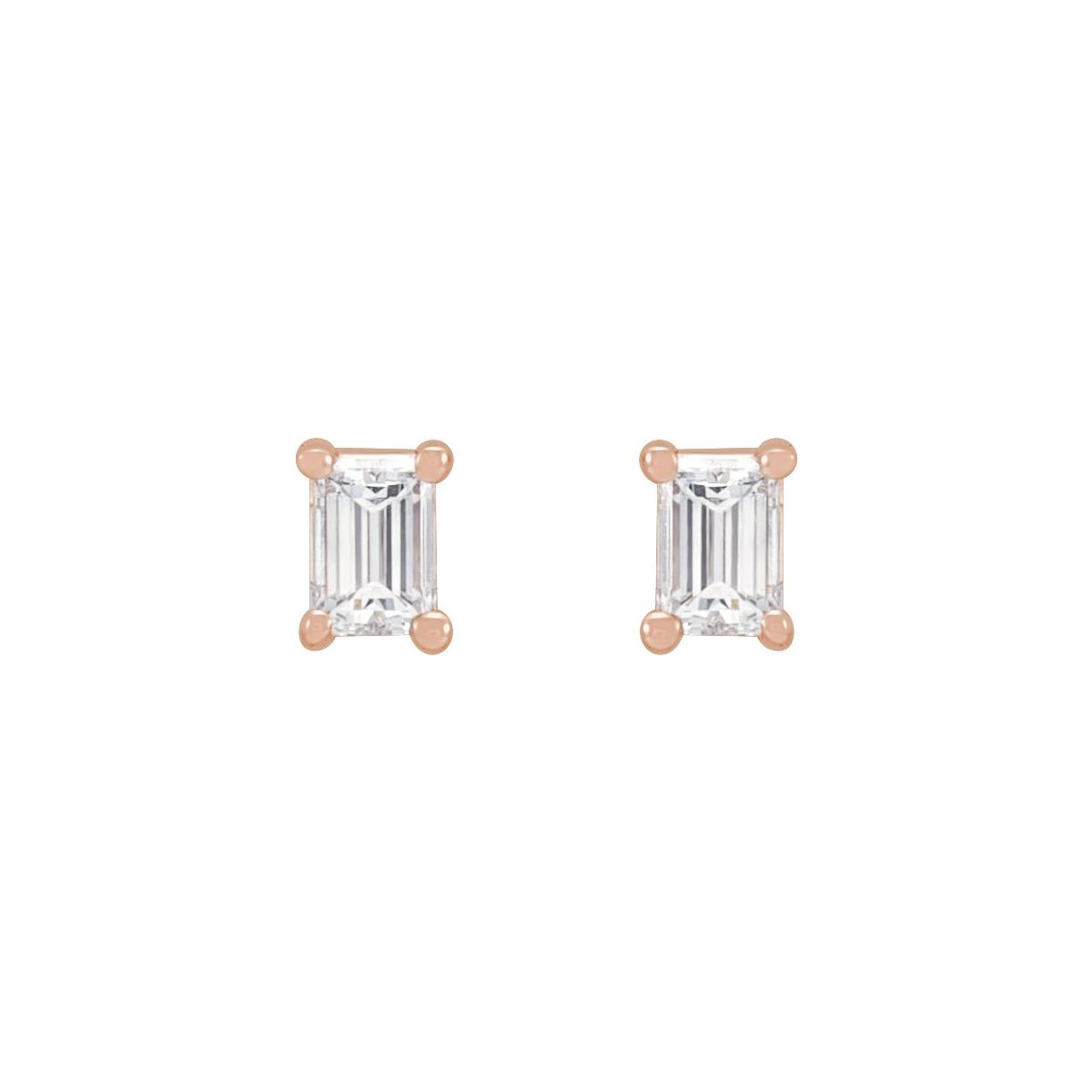 .08 CTW Natural Diamond Stud Earrings in 14k rose gold