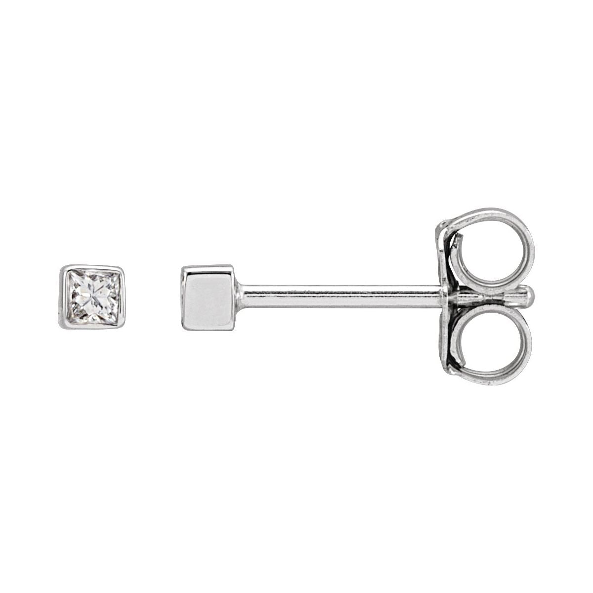 .05 CTW Natural Diamond Bezel-Set Earrings in 14k white gold