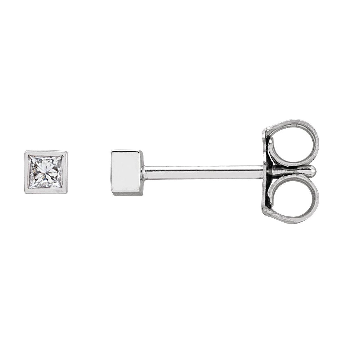 .07 CTW Natural Diamond Bezel-Set Earrings in 14k white gold