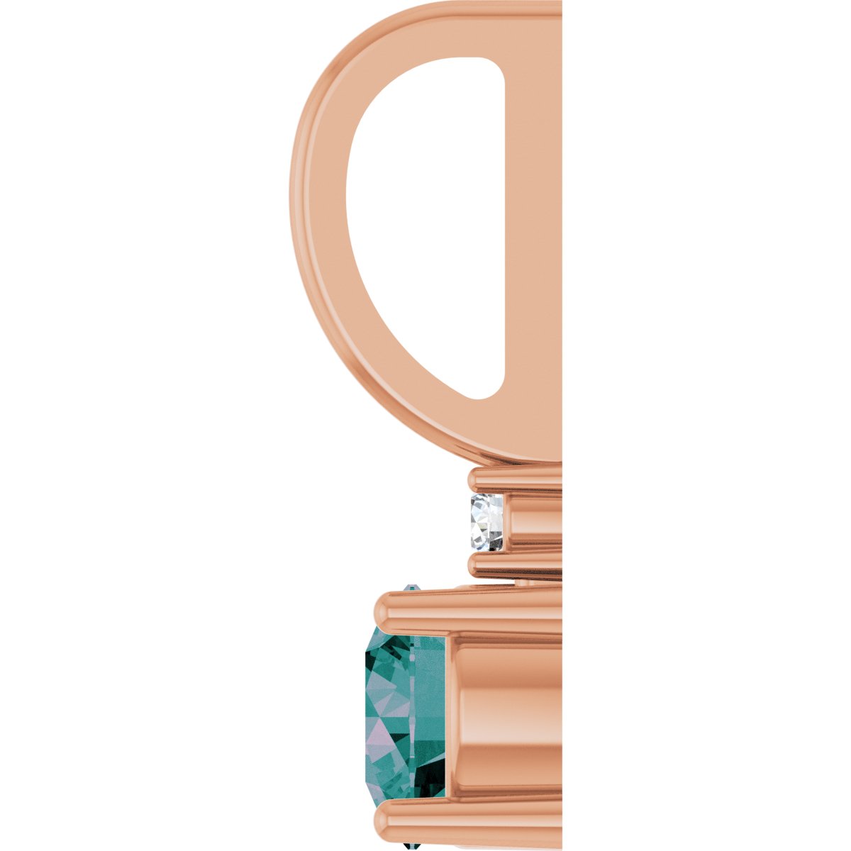 Natural Alexandrite & .015 CT Natural Diamond Charm/Pendant in 14k rose gold