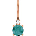 Natural Alexandrite & .015 CT Natural Diamond Charm/Pendant in 14k rose gold
