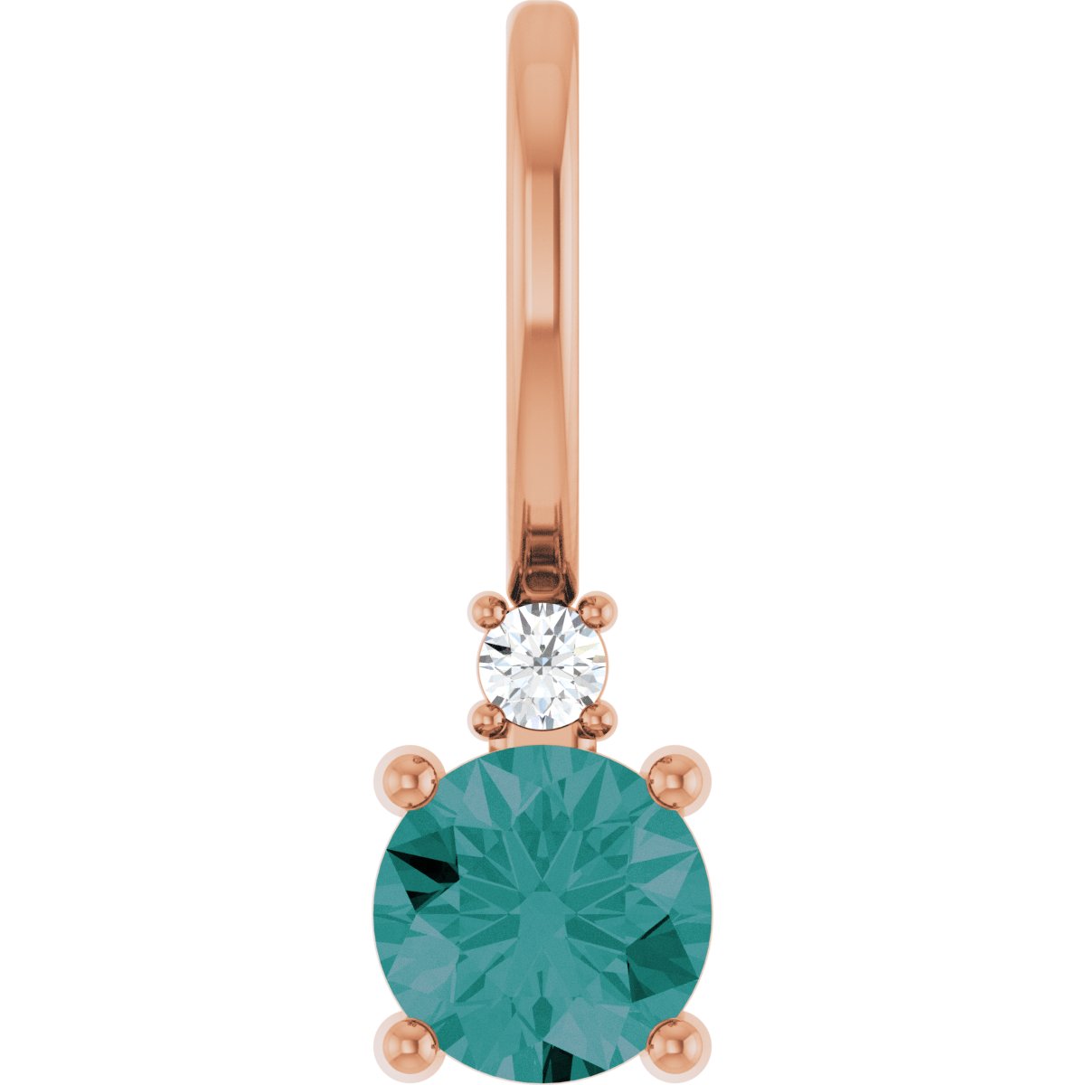 Natural Alexandrite & .015 CT Natural Diamond Charm/Pendant in 14k rose gold
