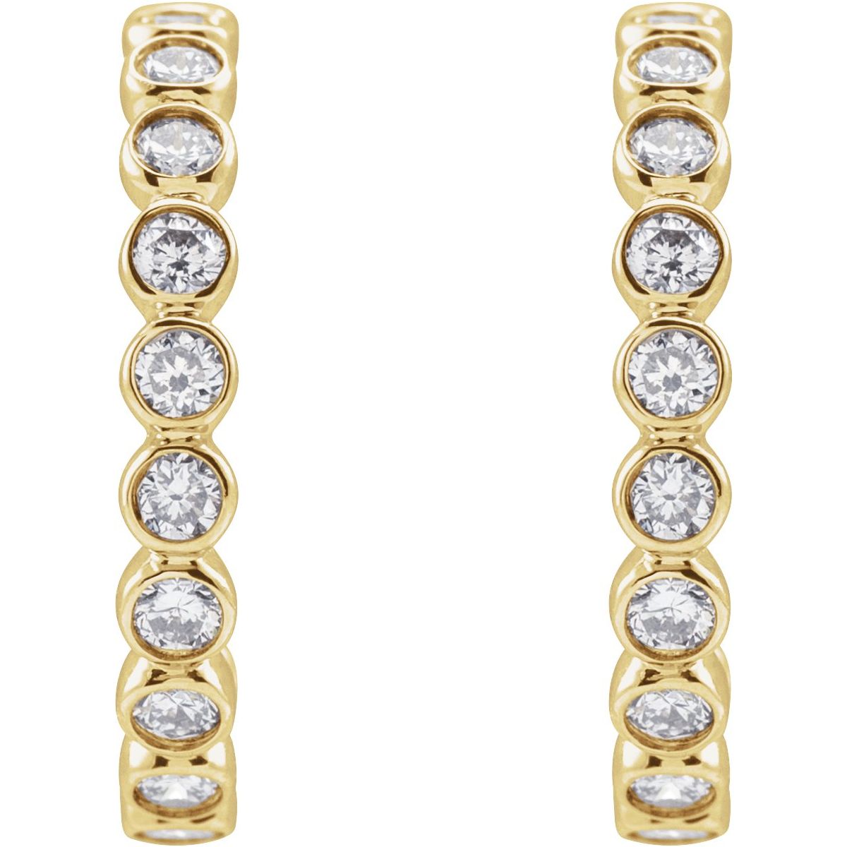 1/3 CTW Natural Diamond 14 mm Hoop Earrings in 14k yellow gold
