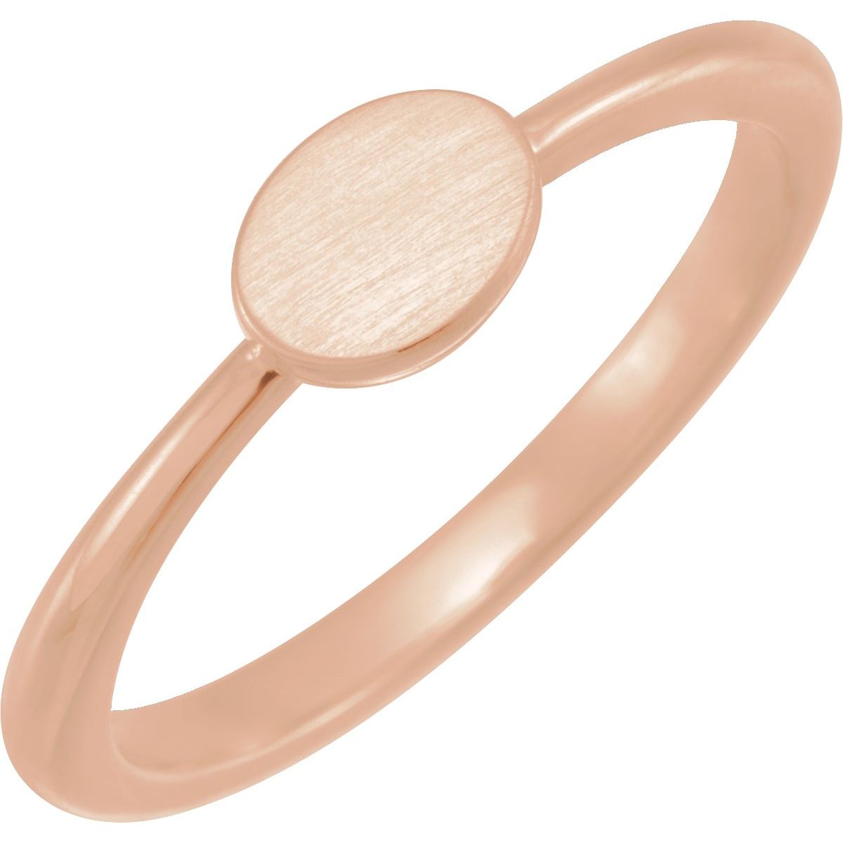 6.75x5 mm Oval Engravable Ring in 14k rose gold