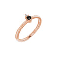 Natural Black Onyx & .015 CT Natural Diamond Ring in 14k rose gold