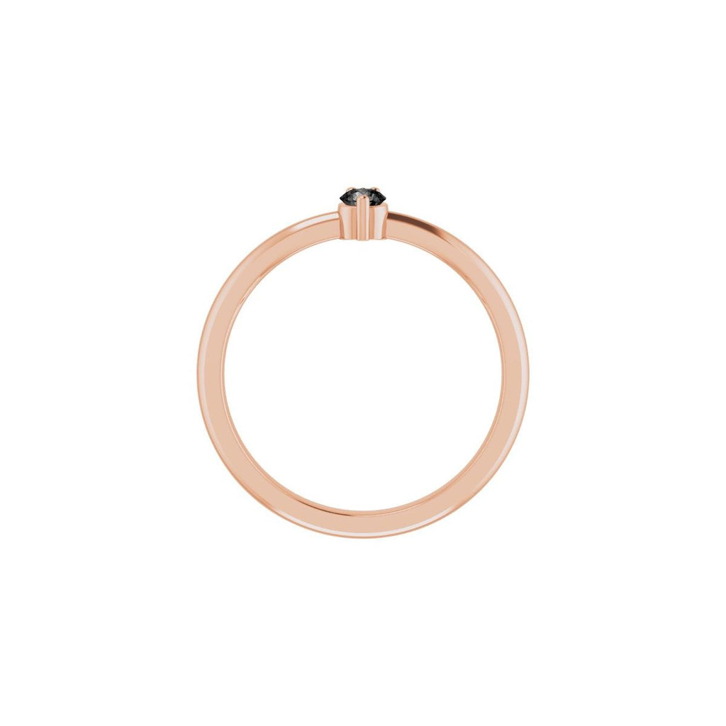 Natural Black Onyx & .015 CT Natural Diamond Ring in 14k rose gold