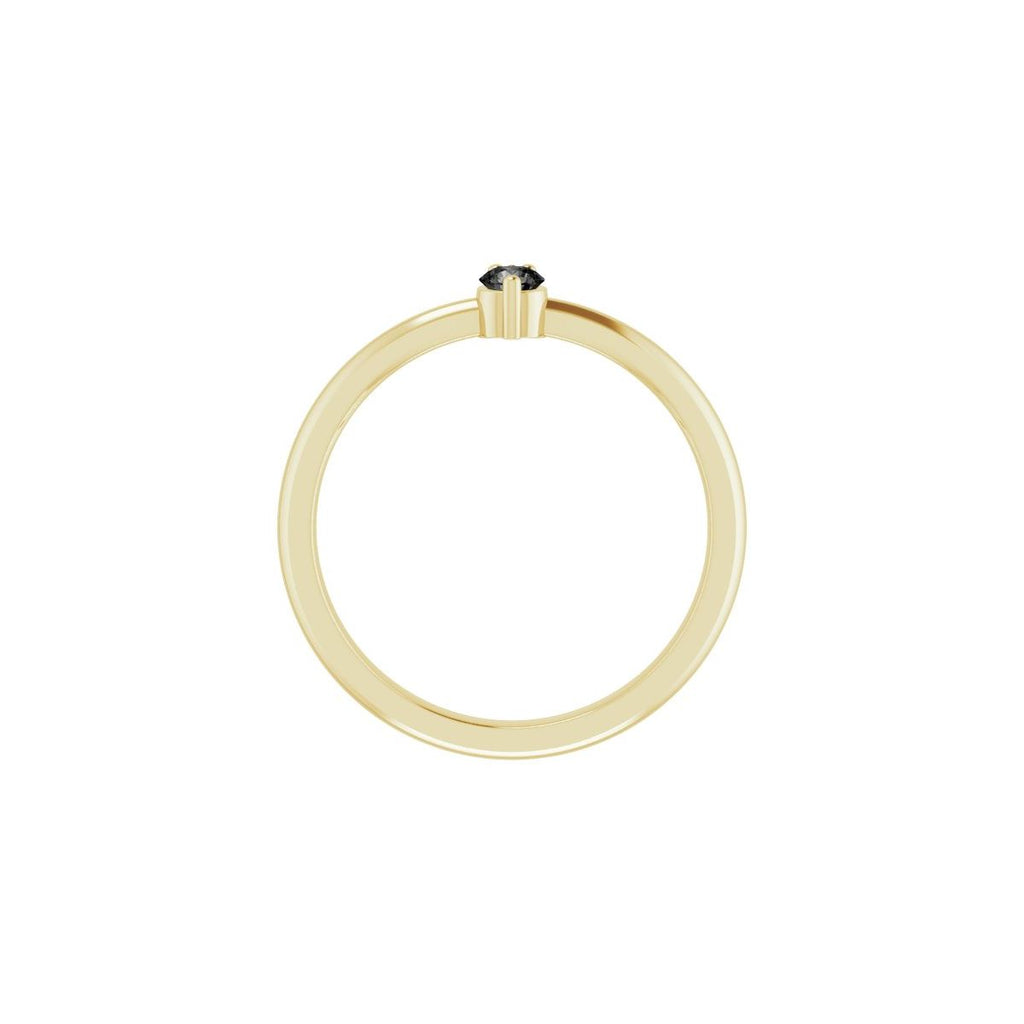 Natural Black Onyx & .015 CT Natural Diamond Ring in 14k yellow gold