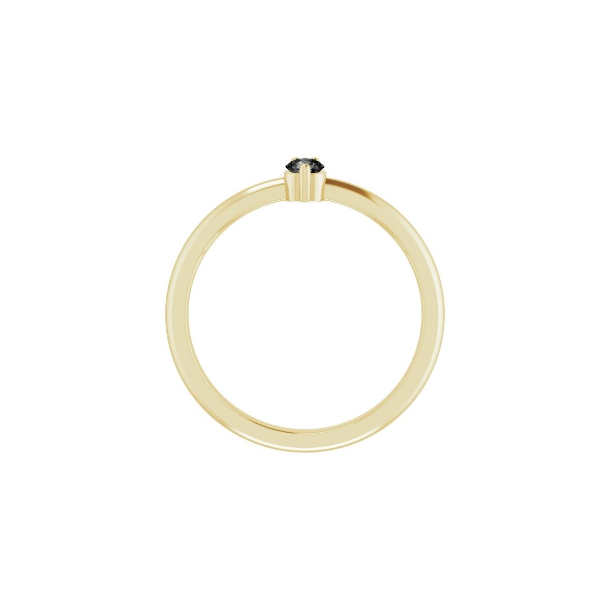 Natural Black Onyx & .015 CT Natural Diamond Ring in 14k yellow gold