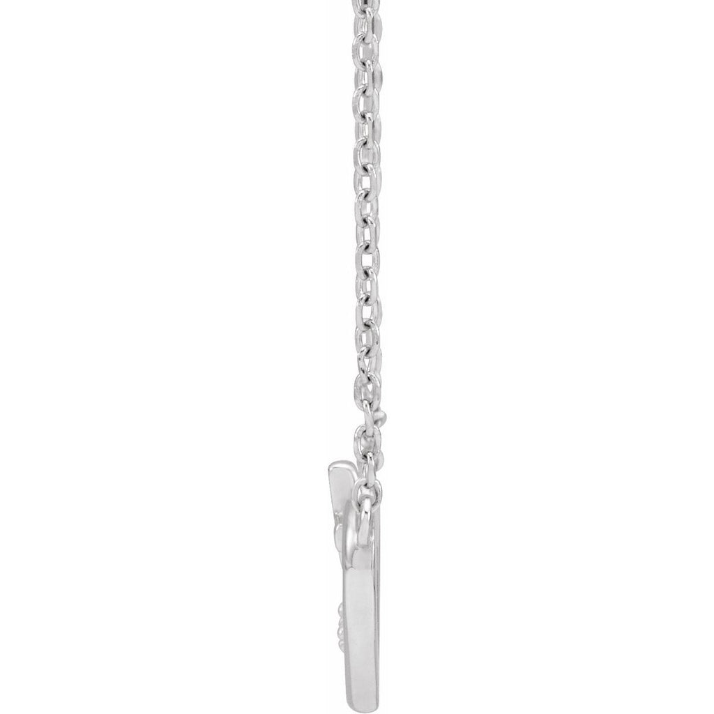 .0025 CT Natural Diamond Heart & Cross Necklace in 14k white gold