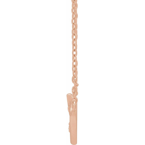 .0025 CT Natural Diamond Heart & Cross Necklace in 14k rose gold