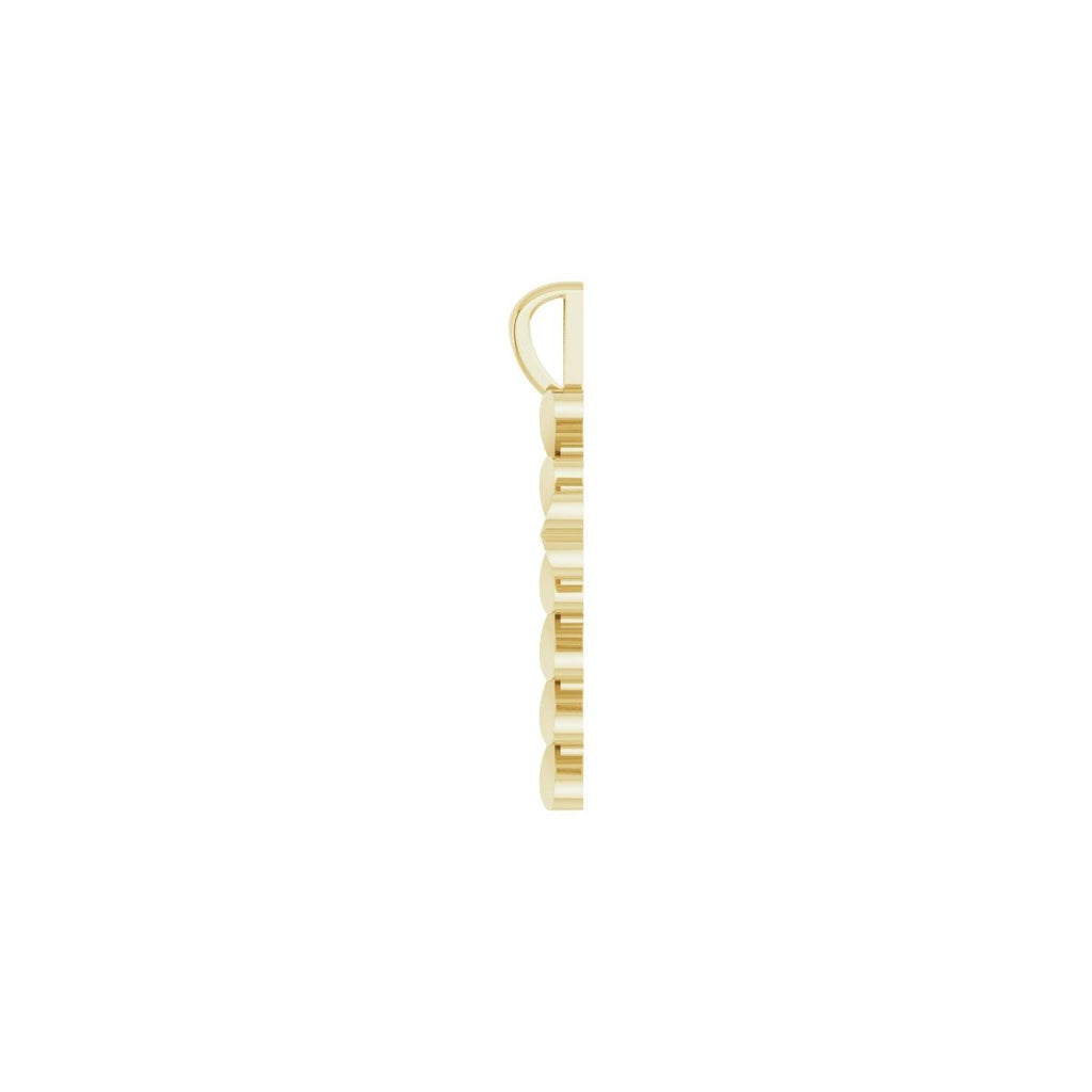 20.76x11.43 mm Heart Cross Pendant in 14k yellow gold