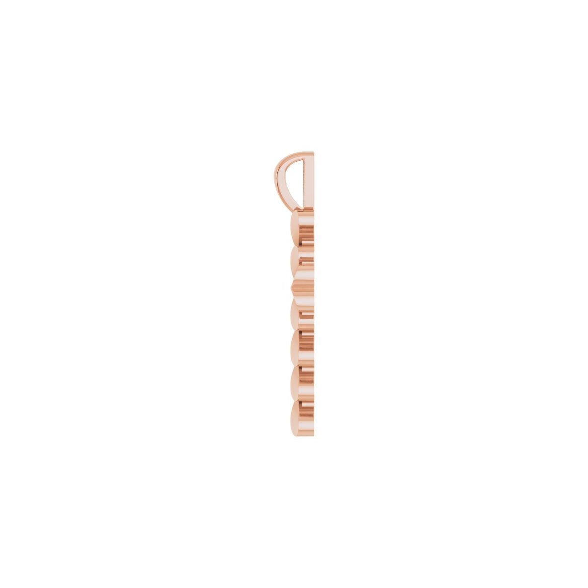 20.76x11.43 mm Heart Cross Pendant in 14k rose gold