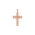 20.76x11.43 mm Heart Cross Pendant in 14k rose gold