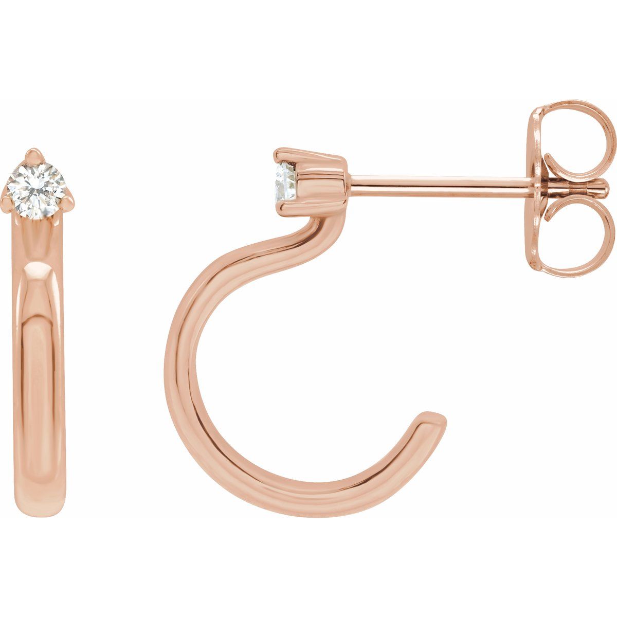 .06 CTW Natural Diamond Hoop Earring in 14k rose gold