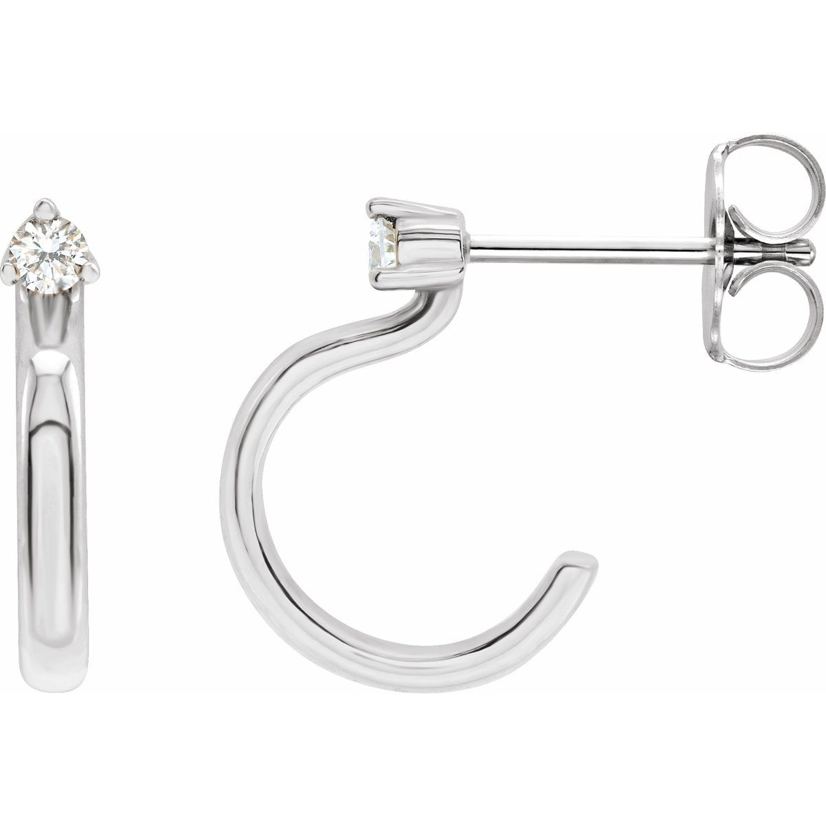.06 CTW Natural Diamond Hoop Earring in 14k white gold
