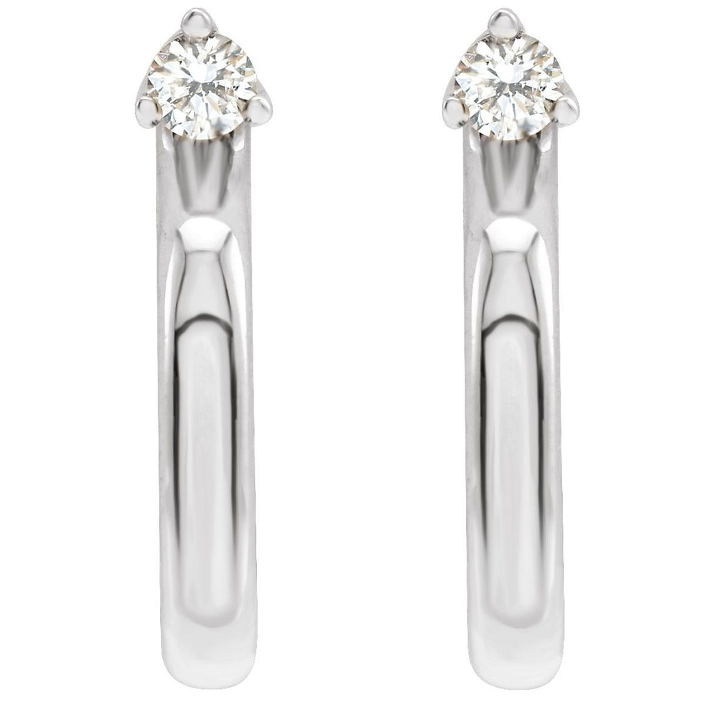 .06 CTW Natural Diamond Hoop Earring in 14k white gold
