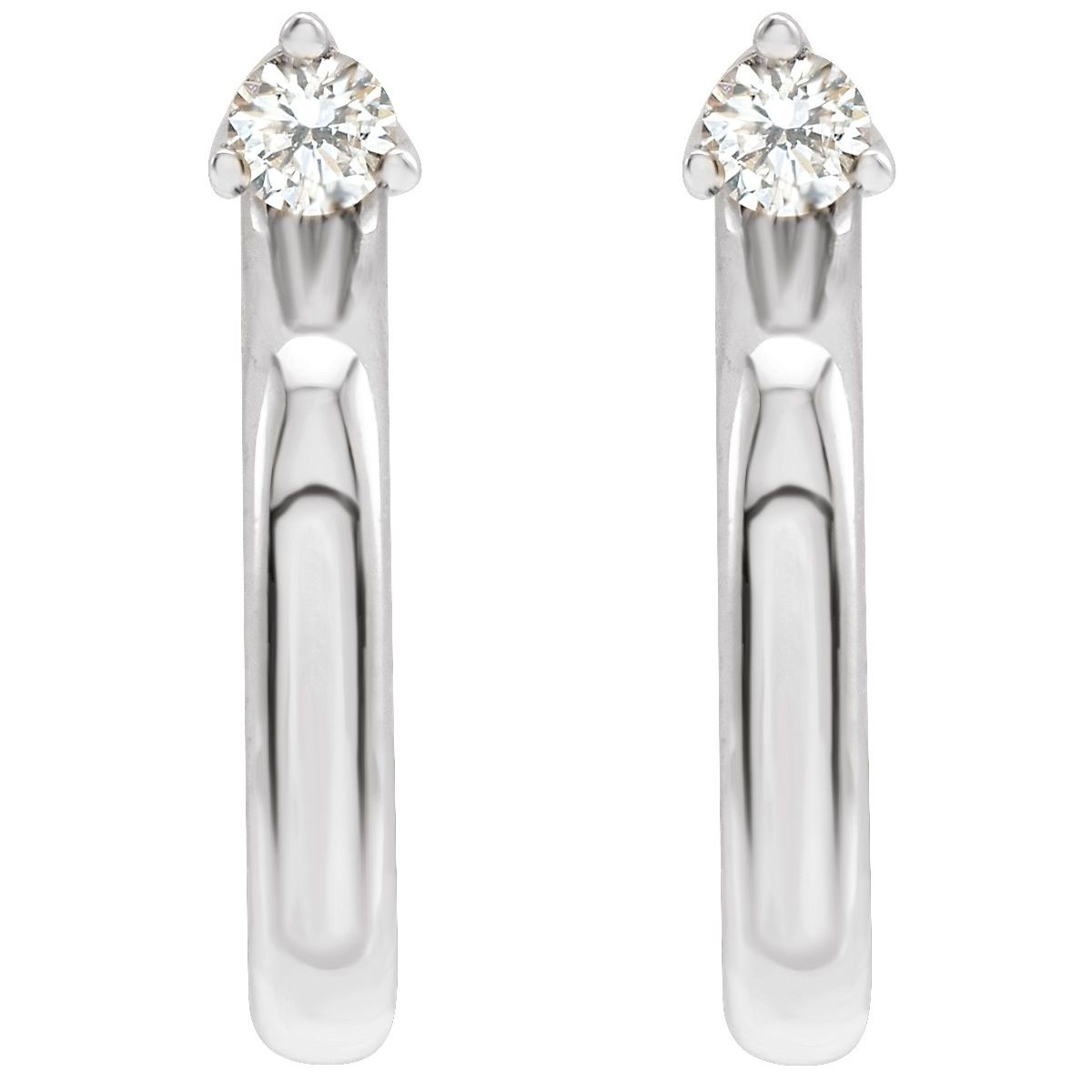 .06 CTW Natural Diamond Hoop Earring in 14k white gold