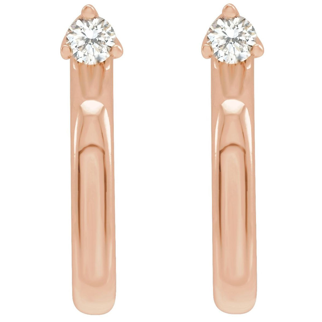 .06 CTW Natural Diamond Hoop Earring in 14k rose gold