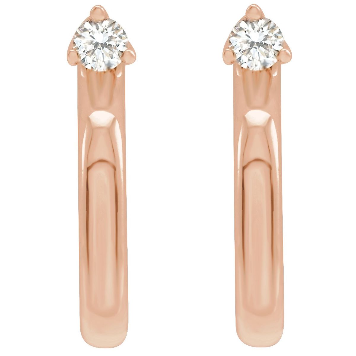 .06 CTW Natural Diamond Hoop Earring in 14k rose gold