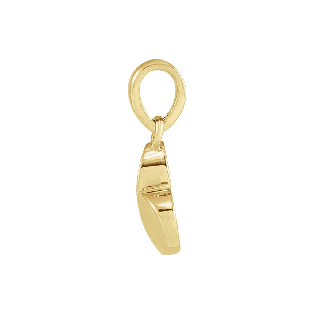 9.89x7.65 mm Heart Pendant in 14k yellow gold