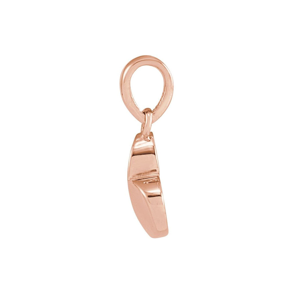 9.89x7.65 mm Heart Pendant in 14k rose gold