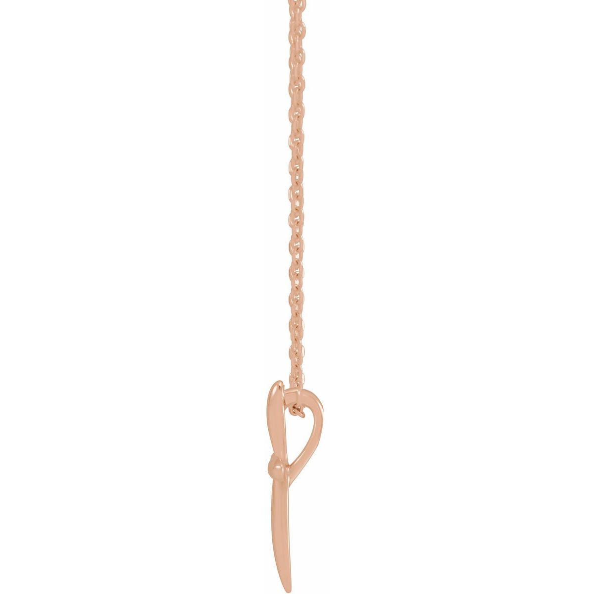 14.65x11.2 mm Cross Necklace in 14k rose gold