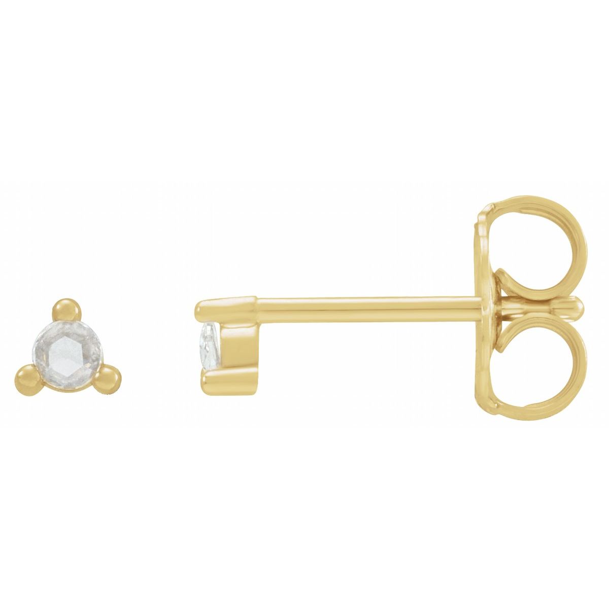 .04 CTW Rose-Cut Natural Diamond Earrings in 14k yellow gold