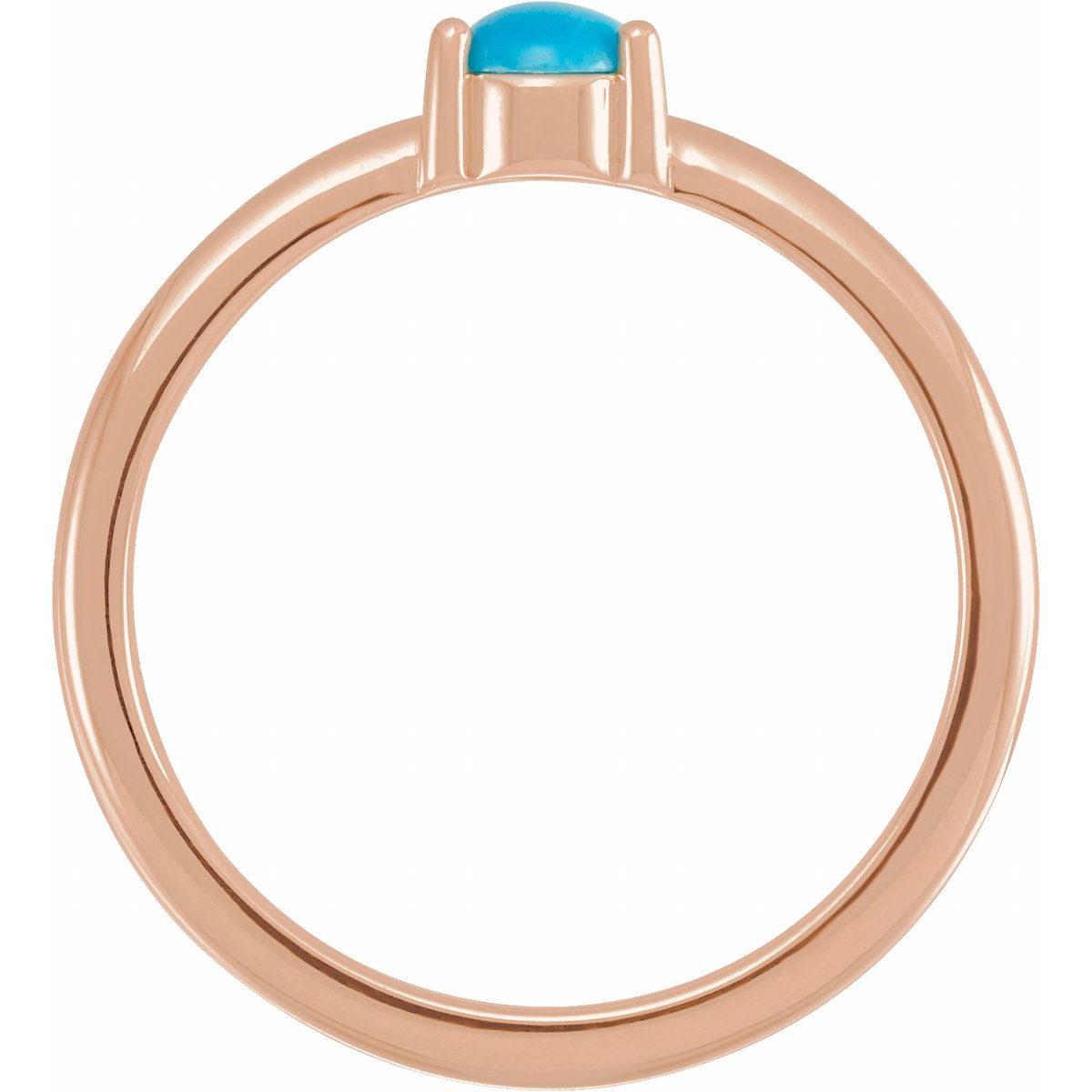 Natural Turquoise Cabochon Ring in 14k rose gold