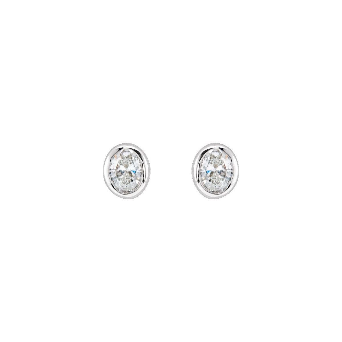 1/10 CTW Natural Diamond Bezel-Set Earrings in 14k white gold