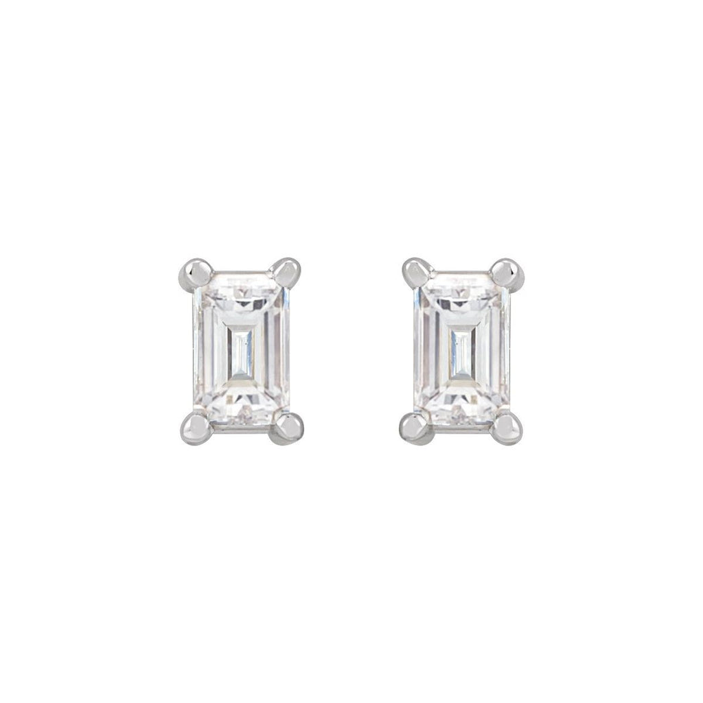 .08 CTW Natural Diamond Stud Earrings in 14k white gold