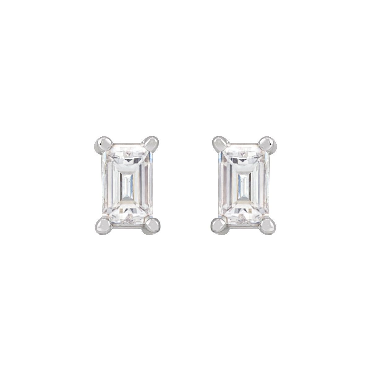.08 CTW Natural Diamond Stud Earrings in 14k white gold