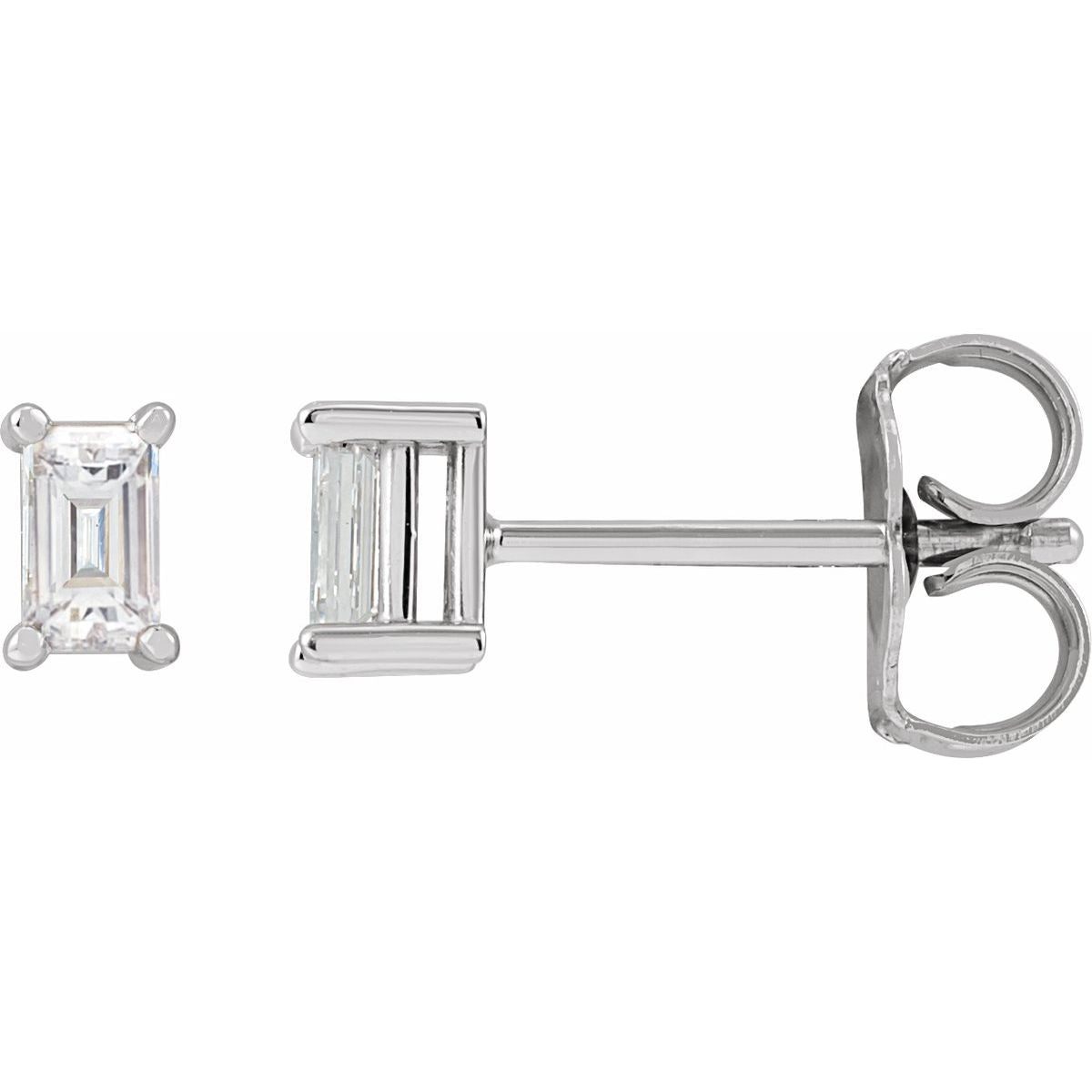 .08 CTW Natural Diamond Stud Earrings in 14k white gold