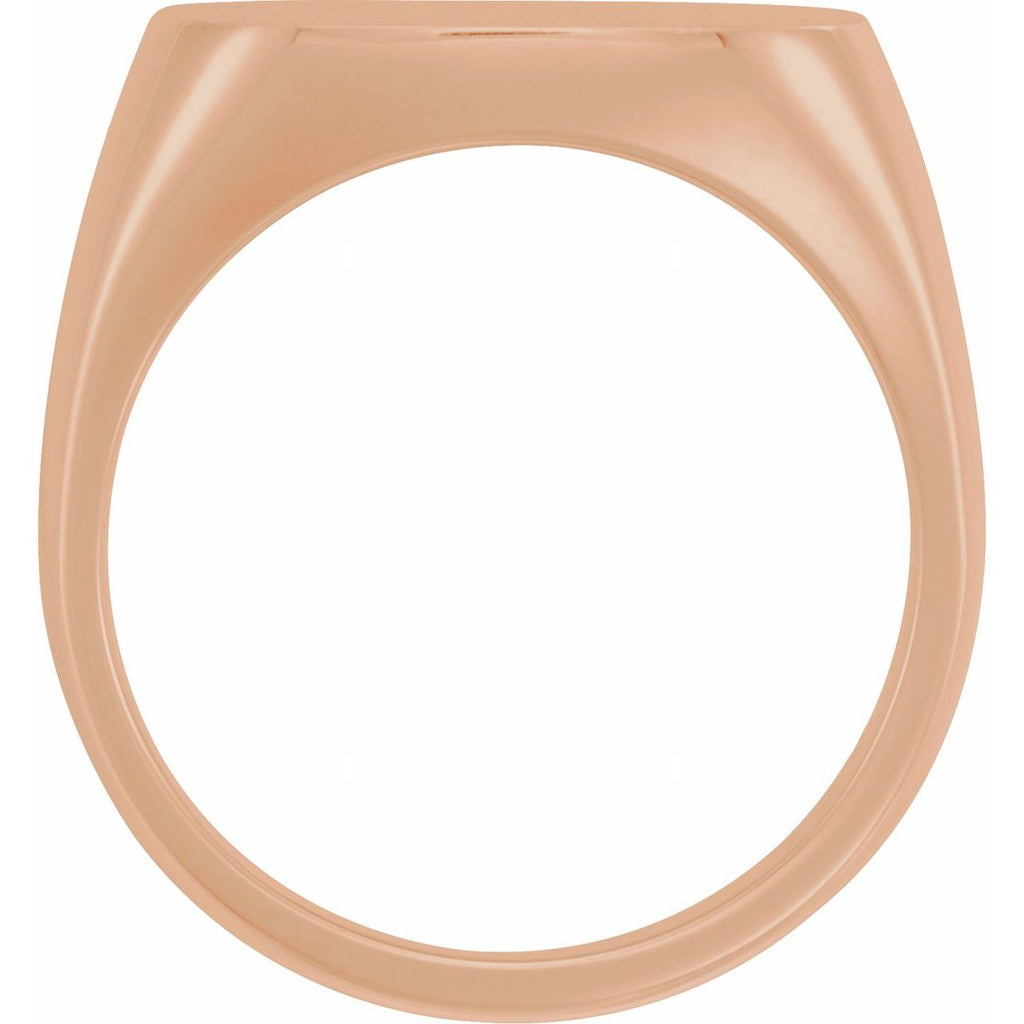 18 mm Signet Ring in 14k rose gold