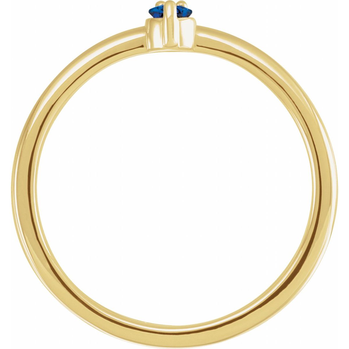 Natural Blue Sapphire & .015 CT Natural Diamond Ring in 14k yellow gold