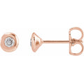 1 CTW Lab-Grown Diamond Domed Bezel-Set Earrings in 14k rose gold