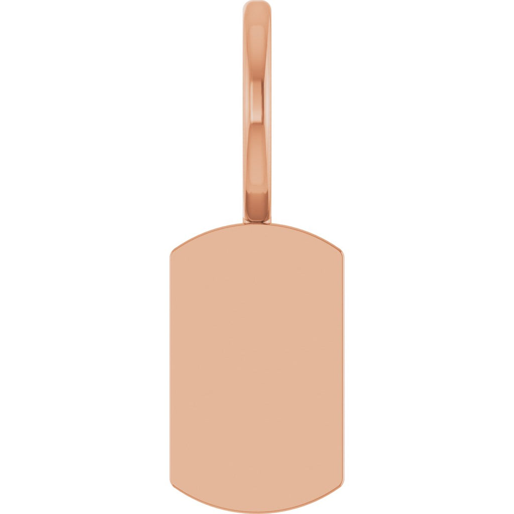 Engravable Dog Tag Charm/Pendant in 14k rose gold