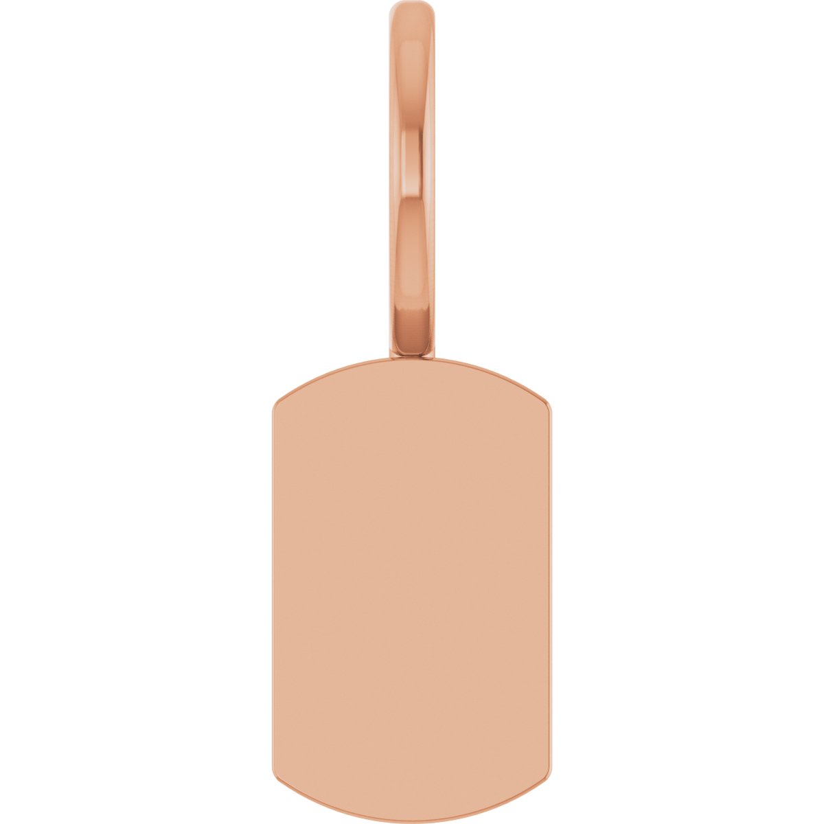 Engravable Dog Tag Charm/Pendant in 14k rose gold