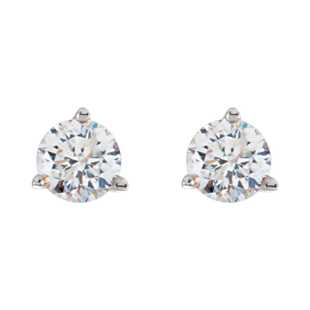 1 CTW Natural Diamond Stud Earrings in 14k white gold