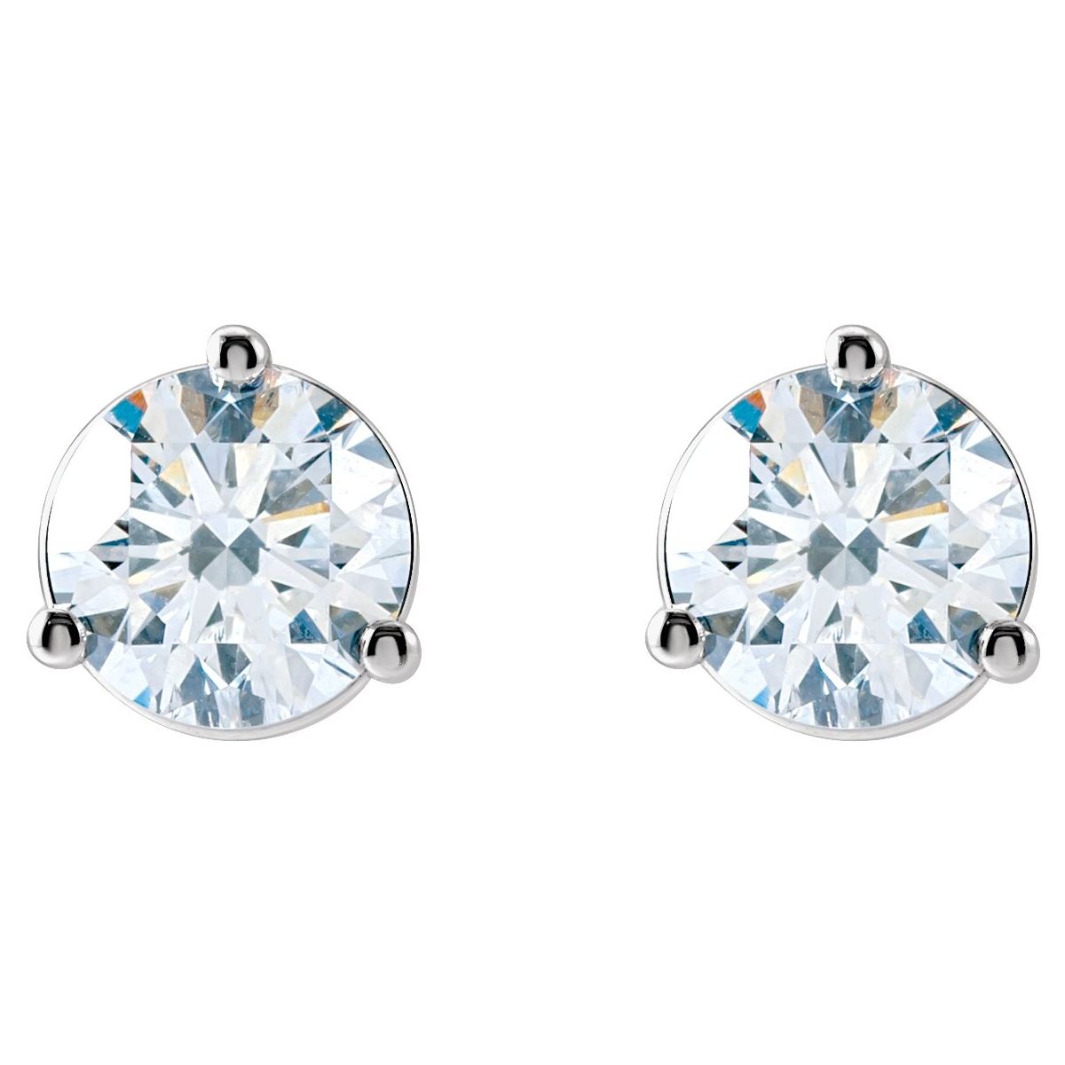1 1/5 CTW Lab-Grown Diamond Stud Earrings in 14k white gold