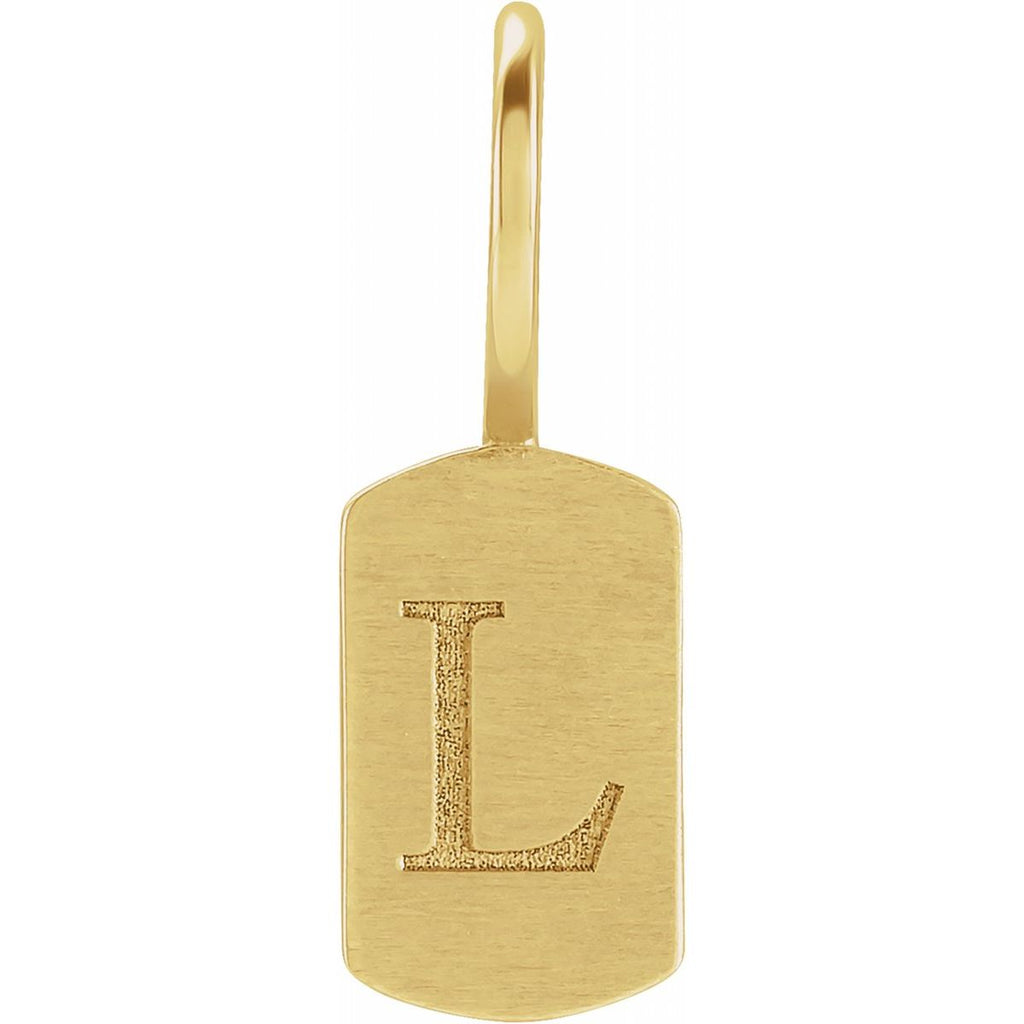 Engravable Dog Tag Charm/Pendant in 14k yellow gold