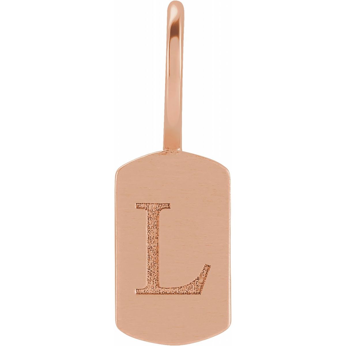 Engravable Dog Tag Charm/Pendant in 14k rose gold