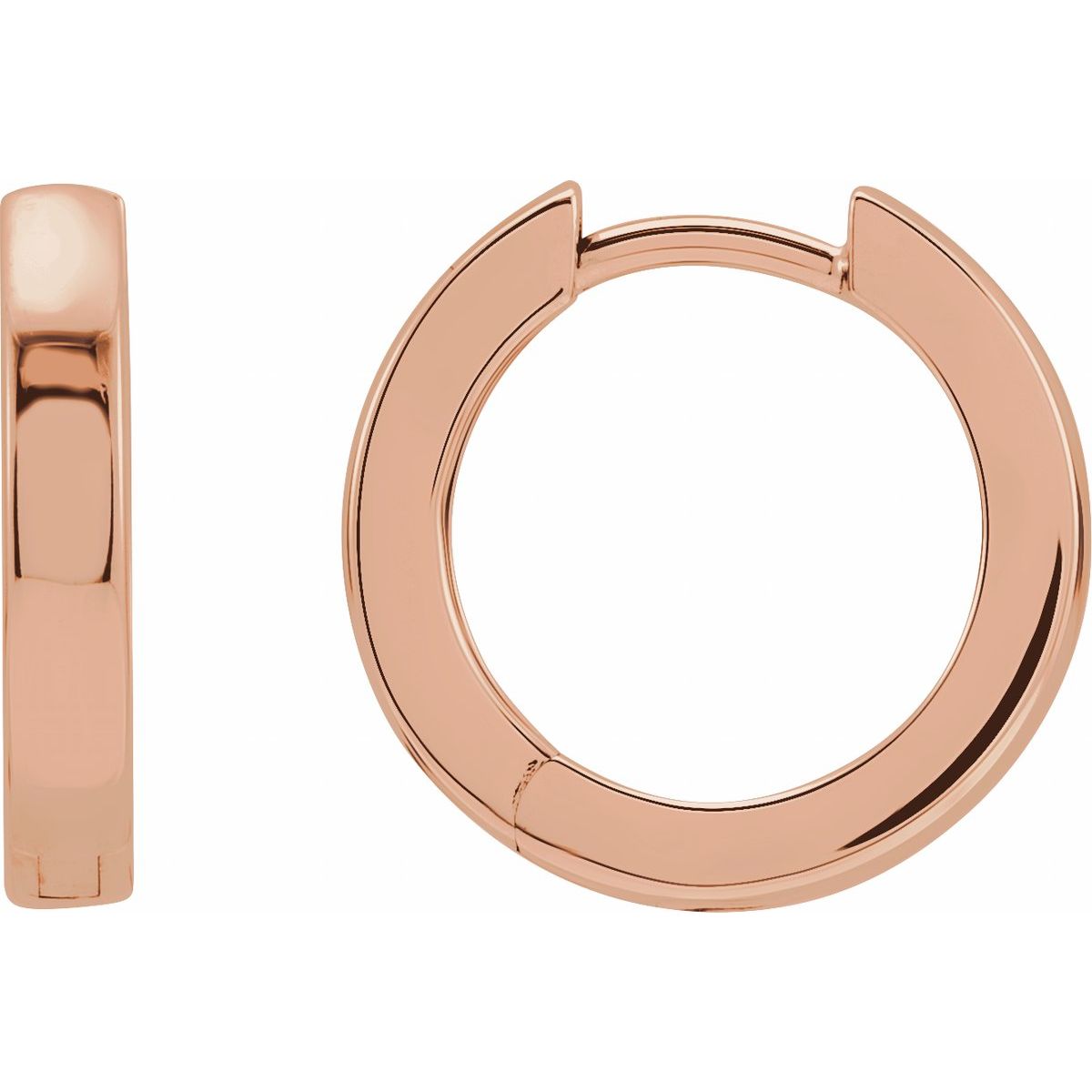 Hinged 16 mm Hoop Earrings in 14k rose gold