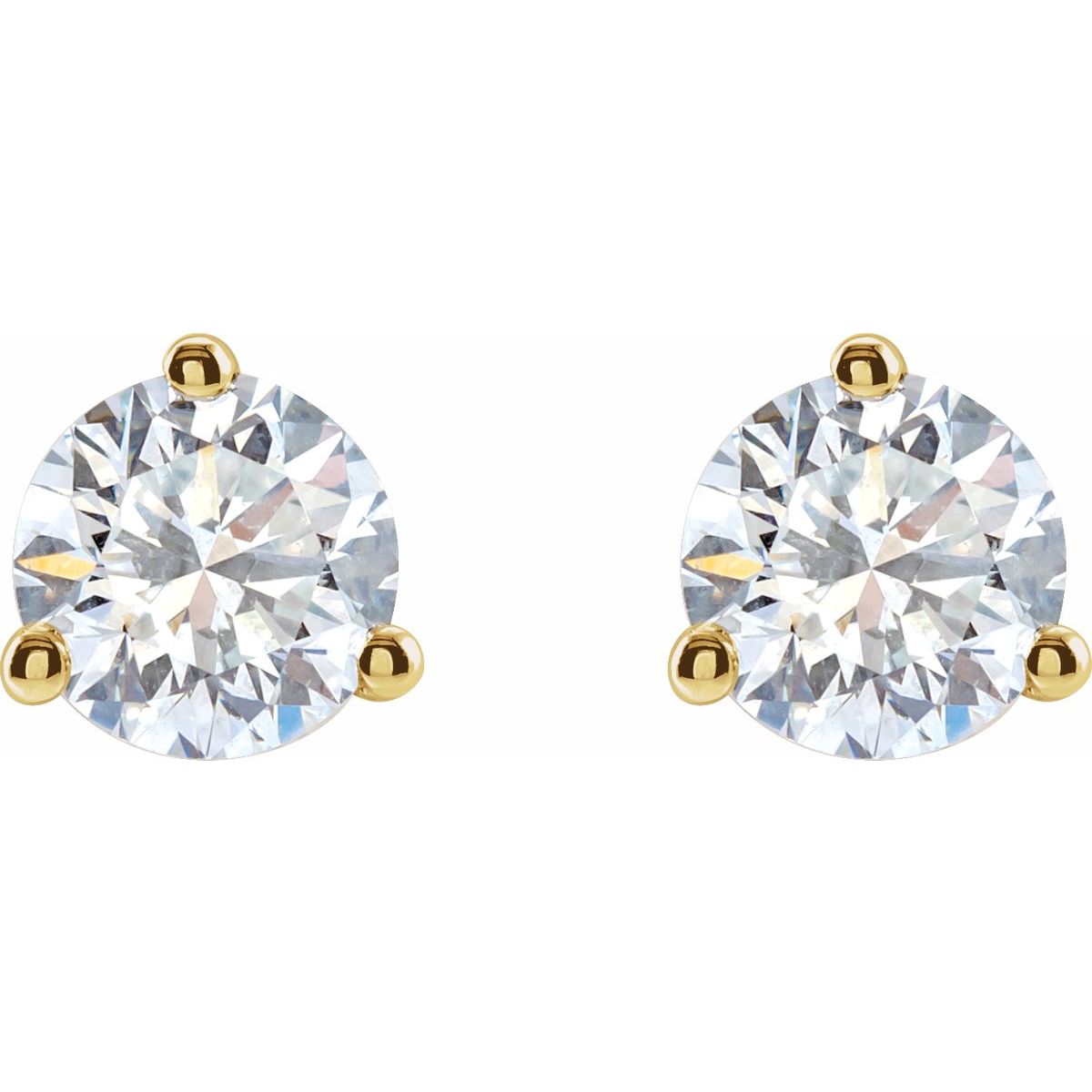 1 1/5 CTW Lab-Grown Diamond Stud Earrings in 14k yellow gold