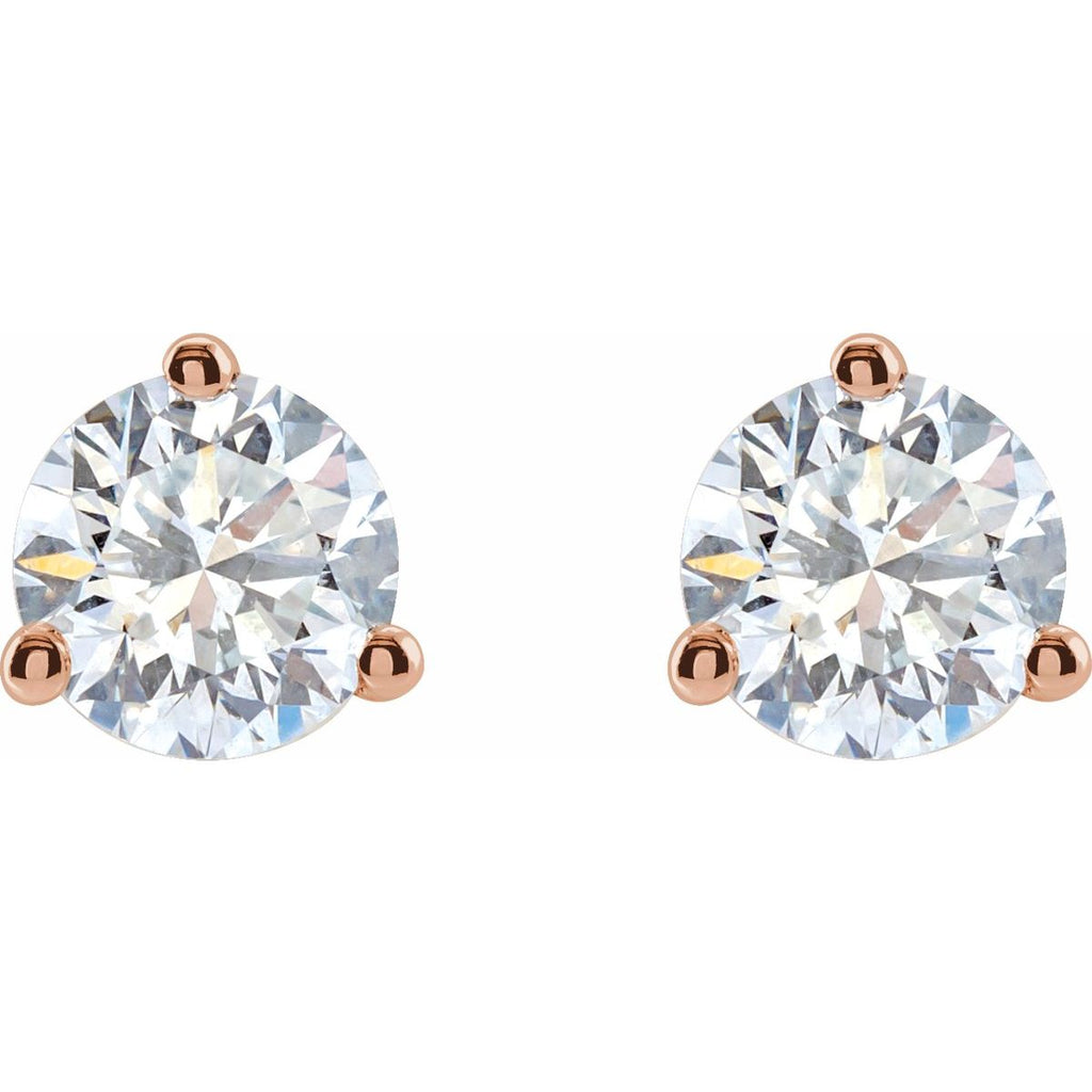 1 1/5 CTW Lab-Grown Diamond Stud Earrings in 14k rose gold