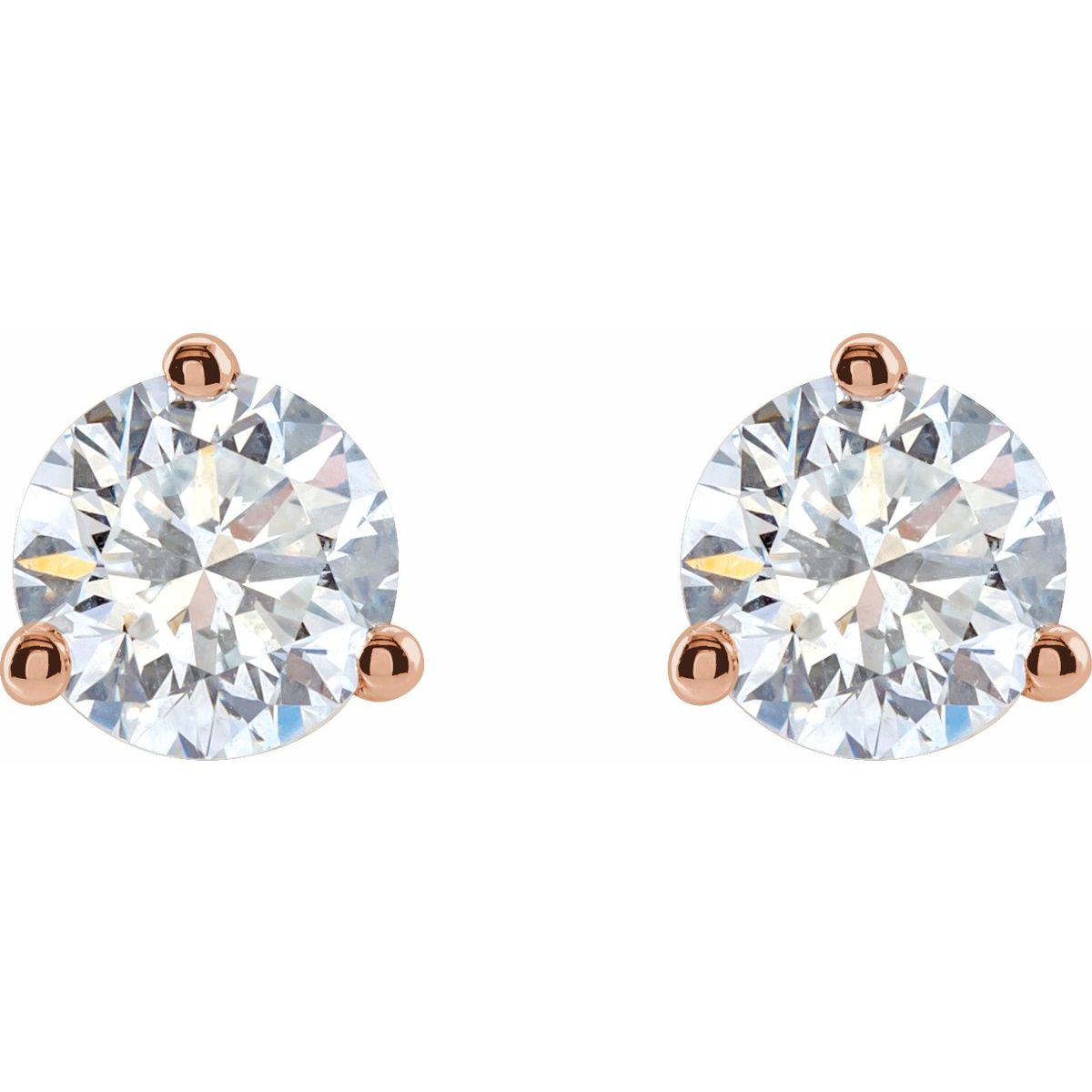 1 1/5 CTW Lab-Grown Diamond Stud Earrings in 14k rose gold