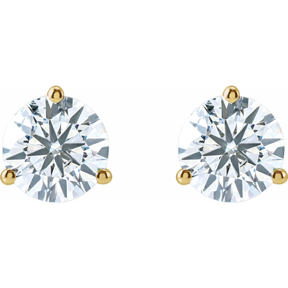 1 1/2 CTW Lab-Grown Diamond Stud Earrings in 14k yellow gold
