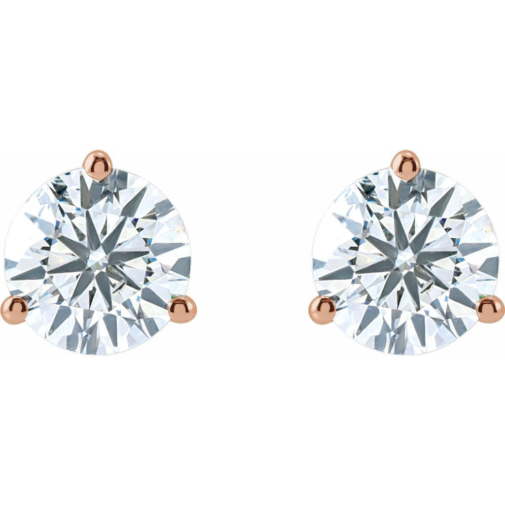 1 1/2 CTW Lab-Grown Diamond Stud Earrings in 14k rose gold